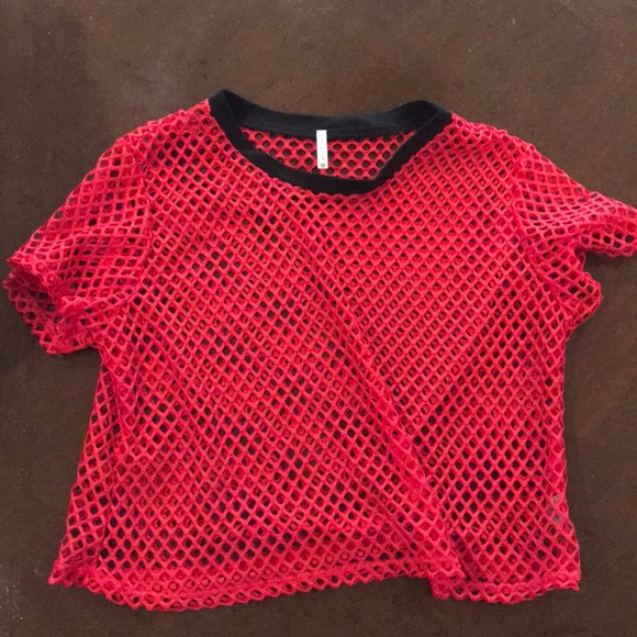 LF MESH RED CROP TOP NEVER WORN - Picture 1 of 2